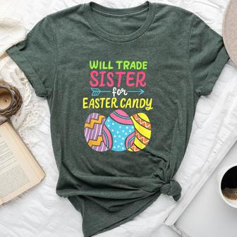Will Trade Sister For Easter Candy Bunny Eggs Family Costume Bella Canvas T-shirt | Mazezy