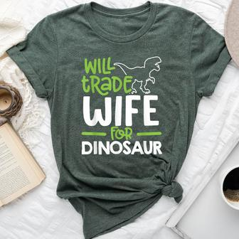 Will Trade Wife For Dinosaur Matching Family Bella Canvas T-shirt | Mazezy