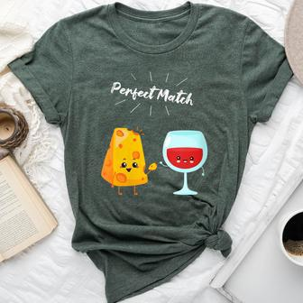 Wine And Cheese Couple For Wine Drinkers & Cheese Lover Bella Canvas T-shirt - Seseable