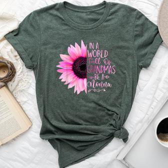 In A World Full Of Grandmas Be A Nonna Sunflower Bella Canvas T-shirt - Thegiftio UK