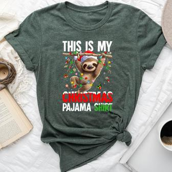 Xmas Lighting This Is My Christmas Pajama Sloth Christmas Bella Canvas T-shirt | Mazezy