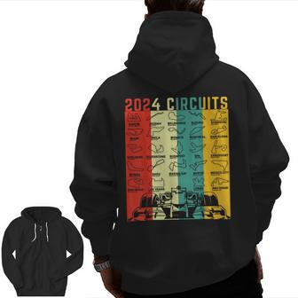 2024 Schedule Formula Racing Formula Car Retro Vintage Zip Up Hoodie Back Print - Seseable