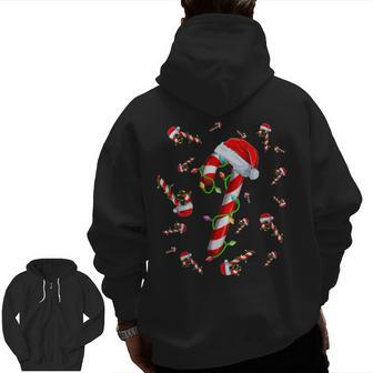 Candy Cane Merry And Bright Red And White Candy Christmas Zip Up Hoodie Back Print - Monsterry AU