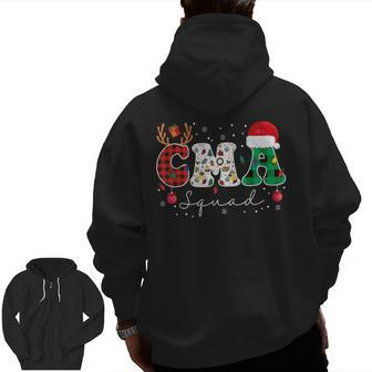 Certified Medical Assistant Christmas Red Plaid Hat Lights Zip Up Hoodie Back Print - Thegiftio UK