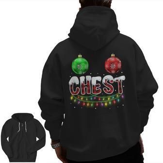 Chest Nuts Christmas Matching Couple Chestnuts Zip Up Hoodie Back Print - Monsterry