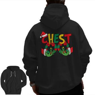 Chest Nuts Matching Chestnuts Christmas Couples Nuts Zip Up Hoodie Back Print - Monsterry UK