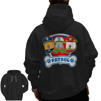 Dad Of The Birthday Boy Dog Paw Family Decorations Party Zip Up Hoodie Back Print - Seseable