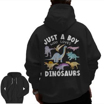 Dinosaur Lover Boys Dinosaur Art T Rex Dinosaur Zip Up Hoodie Back Print - Thegiftio UK