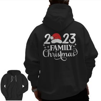 Family Christmas 2023 Matching Squad Crew Santa Xmas Zip Up Hoodie Back Print - Monsterry