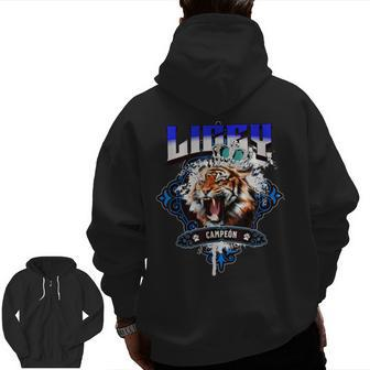 Licey Campeon Liceista Tigre Baseball Zip Up Hoodie Back Print | Mazezy