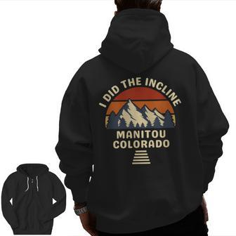 Manitou Colorado The Incline Hike I Did It Retro Sunset Zip Up Hoodie Back Print - Monsterry UK