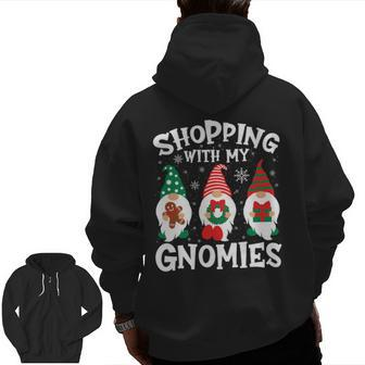 Shopping With My Gnomies Hanging Out Christmas Family Zip Up Hoodie Back Print | Mazezy