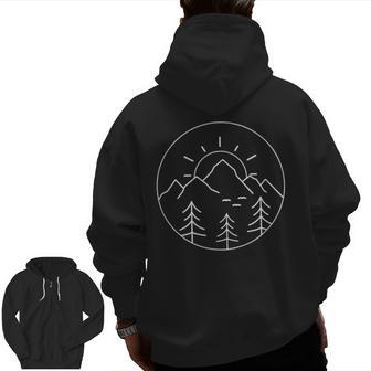 Sunset Mountain Nature Hiking Camping Outdoors Mountains Zip Up Hoodie Back Print - Thegiftio UK