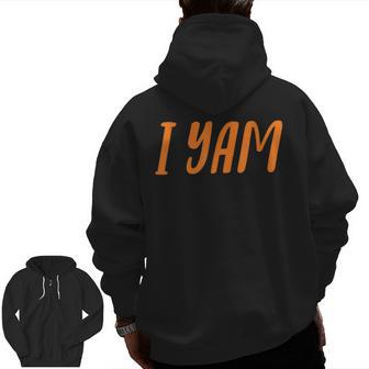 I Yam My Sweet Potato For Matching Couple Thanksgiving Zip Up Hoodie Back Print - Thegiftio UK