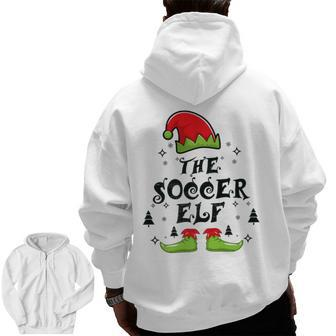 Christmas The Soccer Elf Family Matching Group Zip Up Hoodie Back Print | Mazezy UK