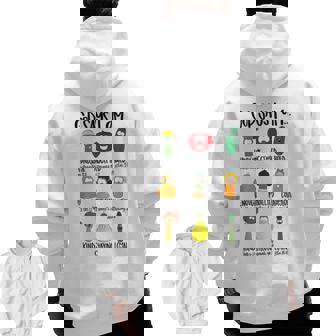 God Says Im Enough Vegetables Doodle Foodie Preppy Aesthetic Zip Up Hoodie Back Print - Thegiftio