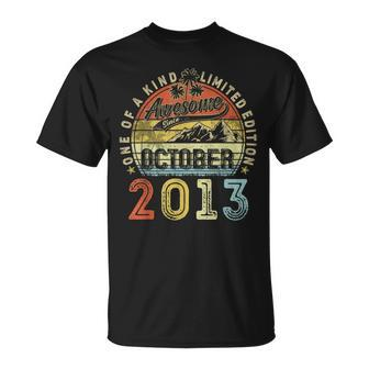 10 Years Old Awesome Since October 2013 10Th Birthday T-Shirt - Seseable