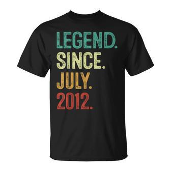 11 Years Old Legend Since July 2012 11Th Birthday Funny Birthday Gifts Unisex T-Shirt | Mazezy