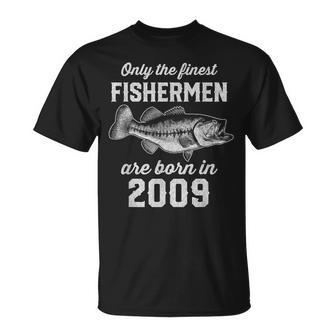 14 Year Old Fisherman Fishing 2009 14Th Birthday T-Shirt | Mazezy