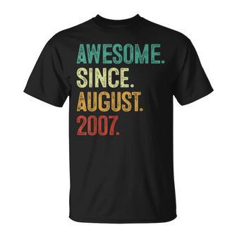 16 Year Old Awesome Since August 2007 16Th Birthday Unisex T-Shirt - Monsterry UK