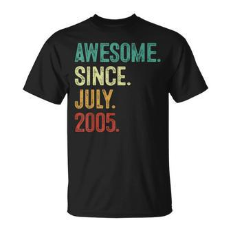 18 Year Old Awesome Since July 2005 18Th Birthday Unisex T-Shirt | Mazezy