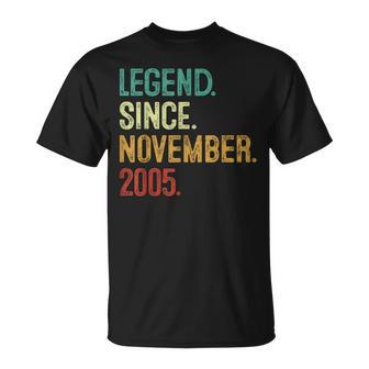 18 Years Old Legend Since November 2005 18Th Birthday T-Shirt - Monsterry DE