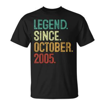 18 Years Old Legend Since October 2005 18Th Birthday T-Shirt - Monsterry UK