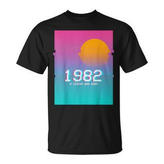 1982 Legend I Vhs Glitch Vaporwave 80S Retro T-Shirt | Mazezy