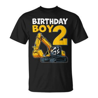 2 Birthday Boy Construction Theme 2 Years Old Birthday T-Shirt - Thegiftio UK