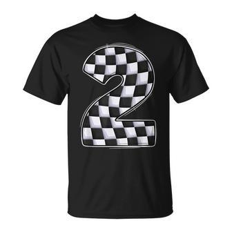 2 Year Old Pit Crew Boy Two Car Racing 2Nd Birthday Race Car Unisex T-Shirt | Mazezy