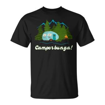Fun Camping Camperbunga Mountain Forest Hiking Graphic Unisex T-Shirt