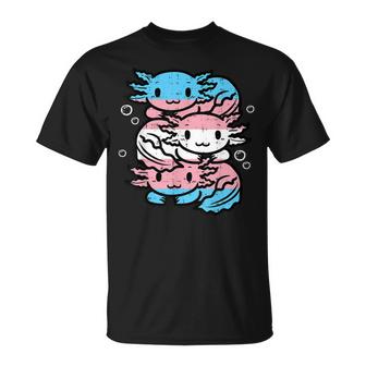 Transgender Axolotl Pile Cute Trans Pride Lgbt Men Women Kid  Unisex T-Shirt