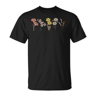 Vintage Botanical Floral Flower Beatiful Women Graphic  Unisex T-Shirt