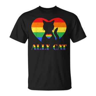Lgbt Ally Cat Be Kind Gay Rainbow Heart Funny Pride Lgbtq  Unisex T-Shirt