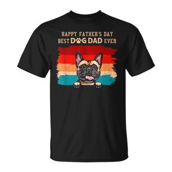 Happy Fathers Day Vintage French Bulldog Best Dog Dad Ever  Unisex T-Shirt