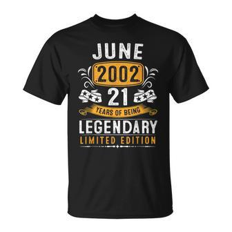 21 Years Old Gifts Vintage June 2002 21St Birthday Gift For Mens Unisex T-Shirt | Mazezy UK