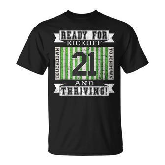 21St Football Birthday Party 21 Years Old Football Fan T-Shirt | Mazezy