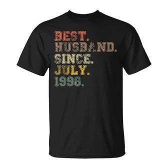 21St Wedding Anniversary Gifts Best Husband Since July 1998 Funny Gifts For Husband Unisex T-Shirt | Mazezy