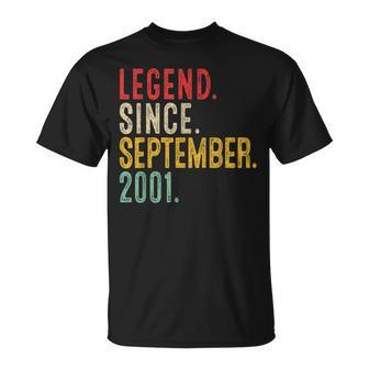 22 Years Old Legend Since September 2001 22Nd Birthday T-Shirt | Mazezy