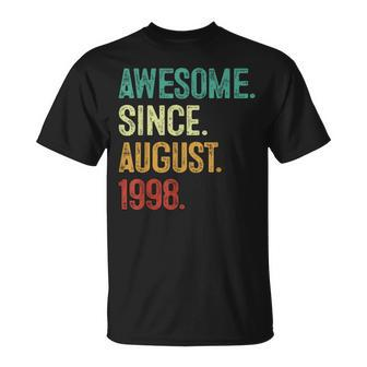 25 Year Old Awesome Since August 1998 25Th Birthday T-Shirt | Mazezy