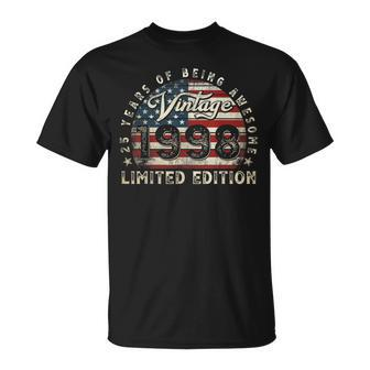25 Year Old Vintage 1998 American Flag 25Th Birthday T-Shirt - Monsterry DE