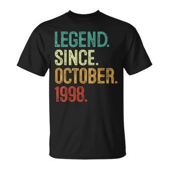 25 Years Old Legend Since October 1998 25Th Birthday T-Shirt - Monsterry UK