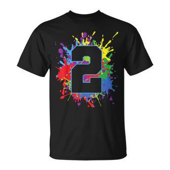 2Nd Birthday For Girls Boys 6 Paint Splashes Unisex T-Shirt | Mazezy DE