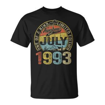 30 Years Old Gifts 30Th Birthday Men Awesome Since July 1993 Unisex T-Shirt - Seseable