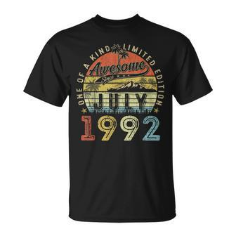 31 Year Old Awesome Since July 1992 31Th Birthday Unisex T-Shirt | Mazezy