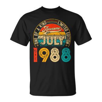 33 Years Old Decoration Born In July 1988 33Rd Birthday Unisex T-Shirt | Mazezy