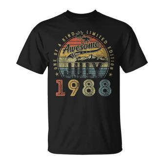 35 Year Old Awesome Since July 1988 35Th Birthday Unisex T-Shirt | Mazezy
