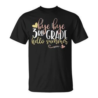 3Rd Grade Bye Bye School Hello Summer Peace Out 3Rd Grade Unisex T-Shirt | Mazezy