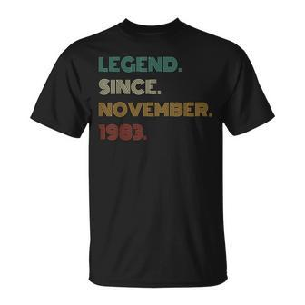 40 Years Old Legend Since November 1983 40Th Birthday T-Shirt - Seseable