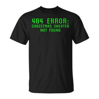 404 Error Christmas Sweater Not Found Geeky Nerdy Ugly T-Shirt | Mazezy